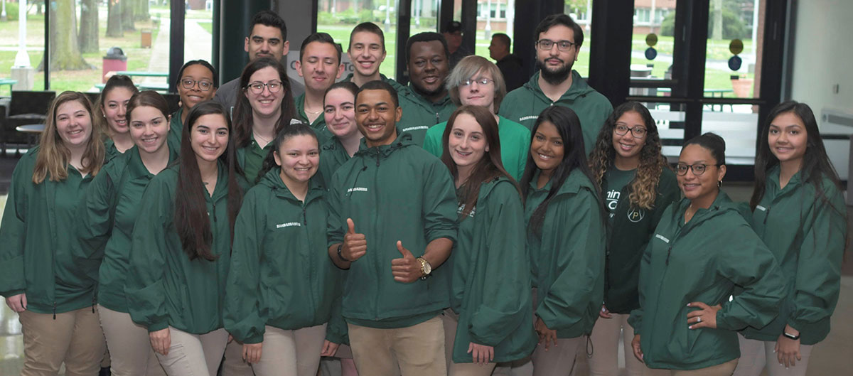 Group of Rambassador students in the Campus Center.